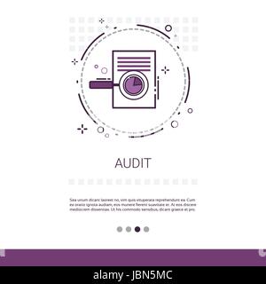 Audit-Daten Analyse finanzieller Graph Report Web-Banner mit Textfreiraum Stock Vektor