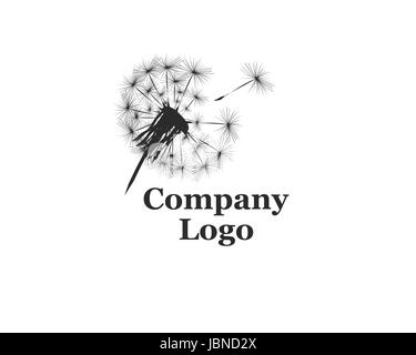 Firmenlogo mit Löwenzahn Stock Vektor