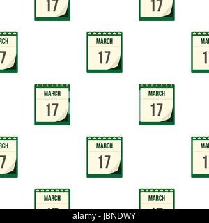 Kalender mit St. Patrick Day Muster nahtlos Stock Vektor