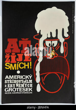Nichts für Laughts. Original tschechoslowakischen Film-Poster, 1975. Amerikanische Komödie von George O'Hanlon, 1951. Stockfoto