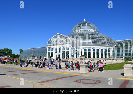 Besucher Zoo und Konservatorium in St Paul, mn Como. Stockfoto