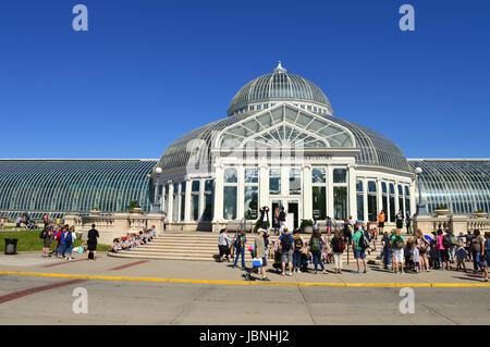 Besucher Zoo und Konservatorium in St Paul, mn Como. Stockfoto