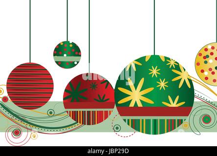 Weihnachtsschmuck mit abstraktem Design auf weißem Hintergrund Stock Vektor