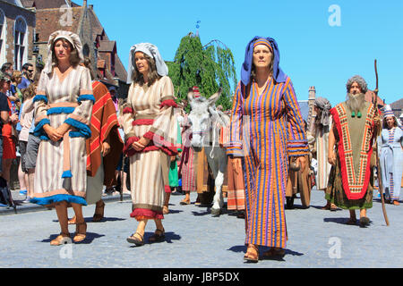 Abraham an der Prozession des Heiligen Blutes in Brügge, Belgien Stockfoto