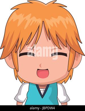 Gesicht niedlichen Anime Tennager Gesichtsausdruck Stock Vektor