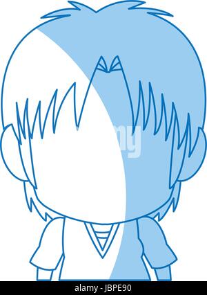 Gesicht niedlichen Anime Tennager Gesichtsausdruck Stock Vektor