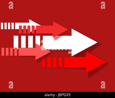 Abstrakte farbige Pfeile auf der rechten Seite Stockfoto