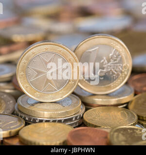 Eine Ein Euro Münze aus Malta Stockfoto