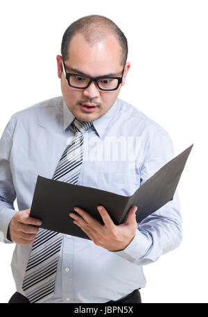 Manager werden wütend auf Datei lesen Stockfoto