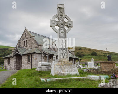 Friedhof der St. Tudno Kirche auf der Great Orme Kopf Küste in Nord-Wales Stockfoto