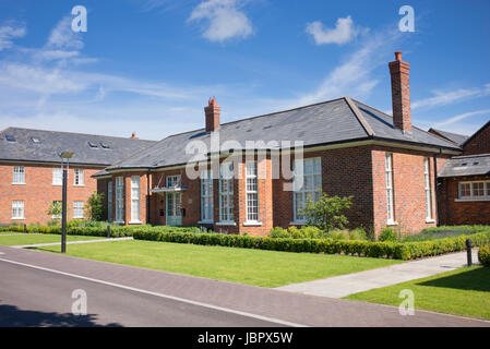 Die Garten-Viertel. Sanierten RAF Bicester, ehemaligen Bomber Command base. Bicester, Oxfordshire, England Stockfoto