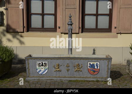 bin Brunnen, Meisenheim, Glan, Meisenheim, Glan, Stadtmauer, Altstadt, Rheinland-Pfalz, Deutschland, Brd, Architektur, Malerisch, malerischer Stockfoto