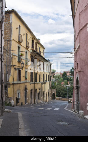 Gasse. Civita Castellana. Lazio Rom. Italien. Stockfoto