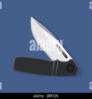 Tasche Messer Werkzeug Ausrüstung Grafik Illustration Vektor Stock Vektor