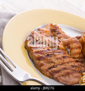 Steak mit Reis gefüllte Paprika Stockfoto