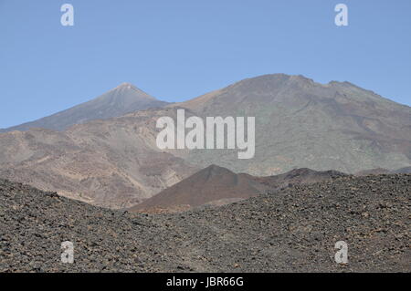 Pico del Teide, Teneriffa, Teide, Pico Viejo, Berg, Vulkan, Vulkanismus, Gebirge, Hochgebirges, Lava, Kanaren, Spanien, Kanarische Inseln, erkundet, Stockfoto