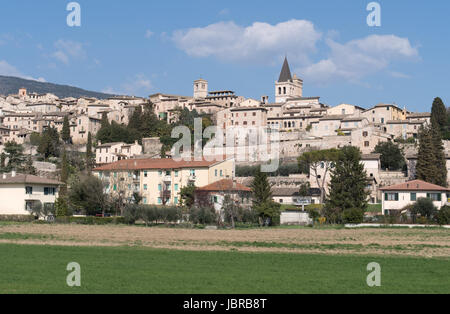 Panorama von Spello. Italien, Umbrien Stockfoto