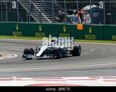 MONTREAL, QC - 06.06.2017: Valtteri Bottas für Mercedes auf dem richtigen Weg, während die kanadische Formula One Grand Prix auf dem Circuit Gilles Villeneuve in Montreal, Kanada. (Foto von Richard Prudhomme) Stockfoto