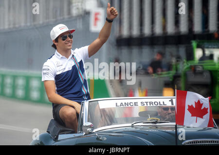 Montreal, Kanada, 11. Juni 2017. Formel 1-Fahrer Lance Stroll in den Treibern parade beim Grand Prix von Montreal 2017. Bildnachweis: Mario Beauregard/Alamy Live neu Stockfoto