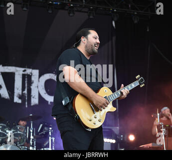 Portsmouth, VIRGINIA, USA. 11. Juni 2017. IRATION verbindet Dub, Rock und Reggae für die Leute von der PORTSMOUTH-Pavillon in PORTSMOUTH, VIRGINIA am 11. Juni 2017. © Jeff Moore 2017 Credit: Jeff Moore/ZUMA Draht/Alamy Live-Nachrichten Stockfoto