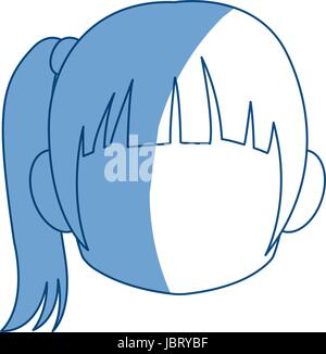 Chibi Anime Mädchen Avatar Kontur Standard Vektor-illustration Stock Vektor