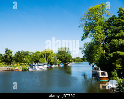 Blick von der Goring Steatley Bridge, Oxfordshire-Grenze, Themse, England, Großbritannien, GB. Stockfoto