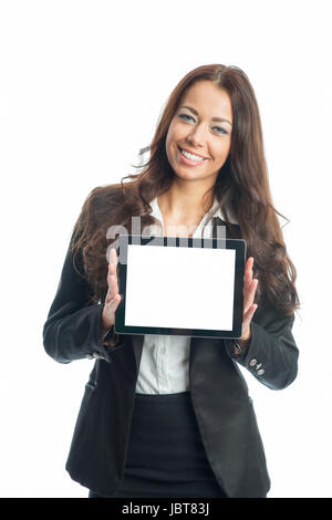 Geschäftsfrau mit tablet Stockfoto