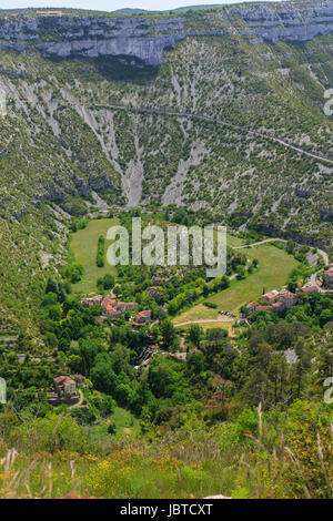 Frankreich, Gard (30), Vissec, Cirque de Navacelles Vu Depuis le Belvédère De La Doline / / Frankreich, Gard, Vissec, der Cirque de Navacelles gesehen aus dem vi Stockfoto