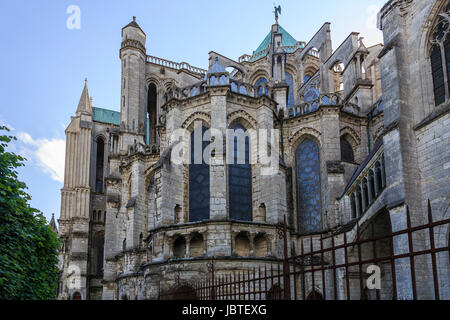 Frankreich, Eure-et-Loir (28), Chartres, la Cathédrale Notre-Dame de Chartres, Classé au Patrimoine Mondial de seine, le Stirnseite / / Frankreich, Eure et Loi Stockfoto