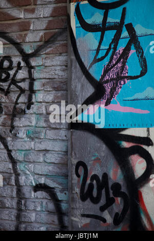 Detail des Graffiti, Amsterdam, Niederlande Stockfoto
