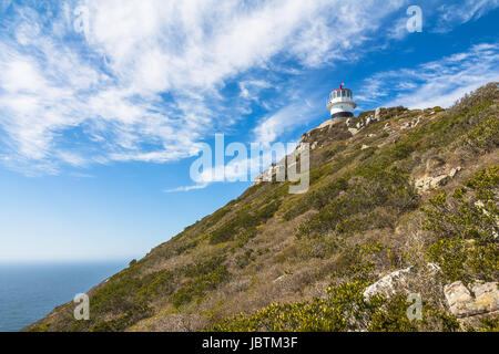 Blick auf den Leuchtturm von Cape Point, Südafrika Stockfoto