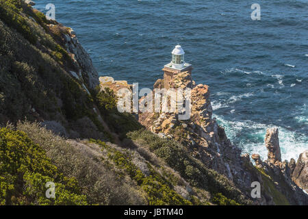 Kleiner Leuchtturm am Cape Point in Südafrika Stockfoto