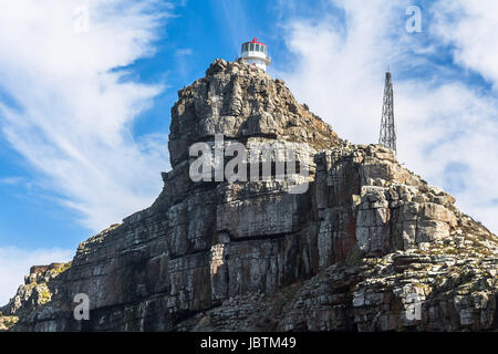 Blick auf den Leuchtturm von Cape Point, Südafrika Stockfoto