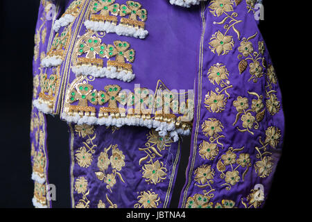 Detail von einem Traje de Luces Costum eines Toreros, Spanien Stockfoto