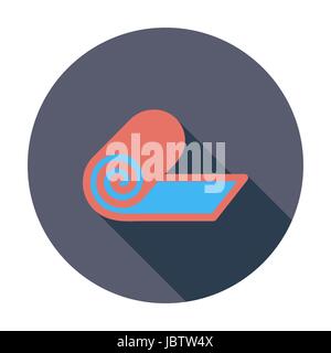 Matte für Fitness. Einzelne flache Farbe Symbol. Vektor-Illustration. Stock Vektor