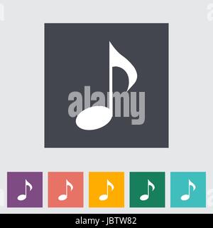 Musik-Hinweis-Symbolen. Einzelne flache Symbol. Vektor-Illustration. Stock Vektor
