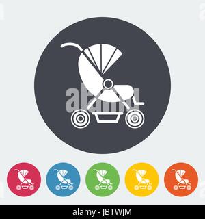 Kinderwagen-Symbol. Flache Vektor zugehörige Symbol für Web und mobile Anwendungen. Es kann als - Logo, Symbol, Piktogramm, Infografik-Element verwendet werden. Vektor-Illustrati Stock Vektor