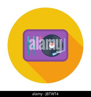 Plattenspieler. Einzelne flache Farbe Symbol. Vektor-Illustration. Stock Vektor