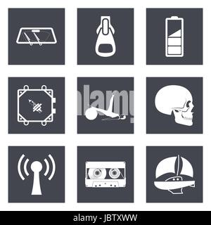 Symbole für Webdesign und Mobile-Anwendungen setzen 3. Vektor-Illustration. Stock Vektor