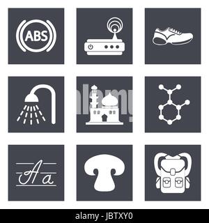 Symbole für Webdesign und Mobile-Anwendungen setzen 11. Vektor-Illustration. Stock Vektor