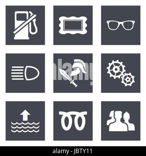 Symbole für Webdesign und Mobile-Anwendungen setzen 19. Vektor-Illustration. Stock Vektor