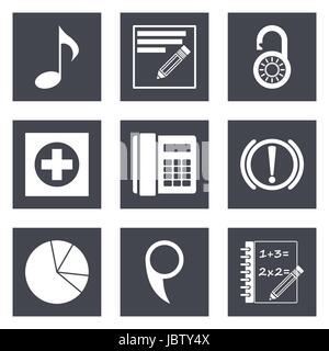 Symbole für Webdesign und Mobile-Anwendungen setzen 36. Vektor-Illustration. Stock Vektor