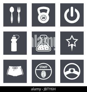 Symbole für Webdesign und Mobile-Anwendungen setzen 41. Vektor-Illustration. Stock Vektor