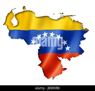 Venezuela-Flagge abzubilden, drei dimensionalen Render, isoliert auf weiss Stockfoto