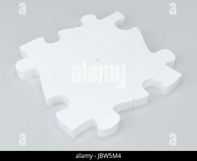 Weiße Rätsel mit weichen Schatten. 3D-Rendering Stockfoto