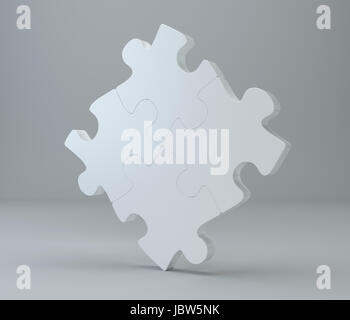 Atelier 3d Renderings von Rätseln auf einem grauen Hintergrund Stockfoto