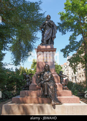 Das Mendelssohn-Denkmal Denkmal deutscher Musiker Jakob Ludwig Felix Mendelssohn Bartholdy wurde von Werner Stein im Jahre 1892 in Leipzig Deutschland entworfen. Stockfoto