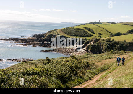 Der Heiligen Weg Küsten-Wanderweg ist eine uralte 27 Meile Strecke von Padstow in North Cornwall, Fowey in Süd Cornwall, Großbritannien.   Frühe christliche tra Stockfoto