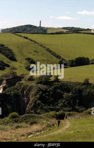 Der Heiligen Weg Küsten-Wanderweg ist eine uralte 27 Meile Strecke von Padstow in North Cornwall, Fowey in Süd Cornwall, Großbritannien.   Frühe christliche tra Stockfoto