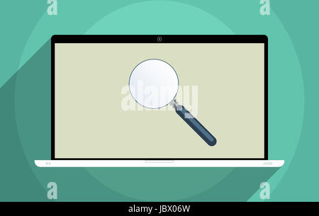 Konzept für die Suche nach Lösungen, e-Learning, Entscheidungsfindung, lösen Probleme und auf der Suche nach Informationen. Flache Design-Darstellung. Stockfoto